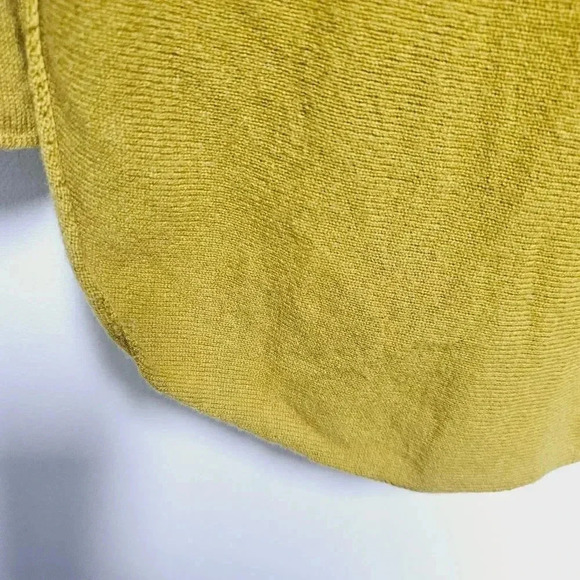 VINCE chartreuse mustard cashmere scoop neck sweater med - Picture 4 of 12